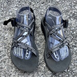 Chacos Womens Shoes Sz 9 ZX/2  Cloud Gray Black Woven Flat Hiking Water Sandals